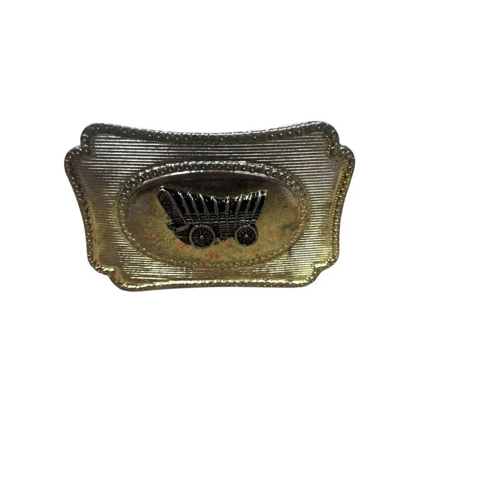 Vintage Western-Style Belt Buckle Metal Unisex Belt Buckle Collectible Wagon